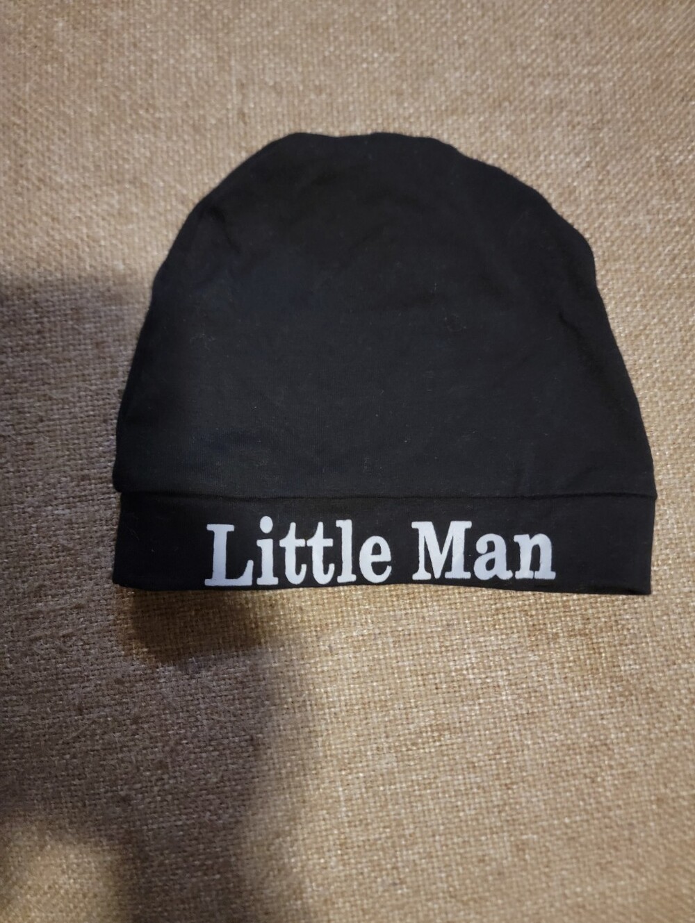 Little Man Black Infant Baby Boy Graphic Beanie Hat